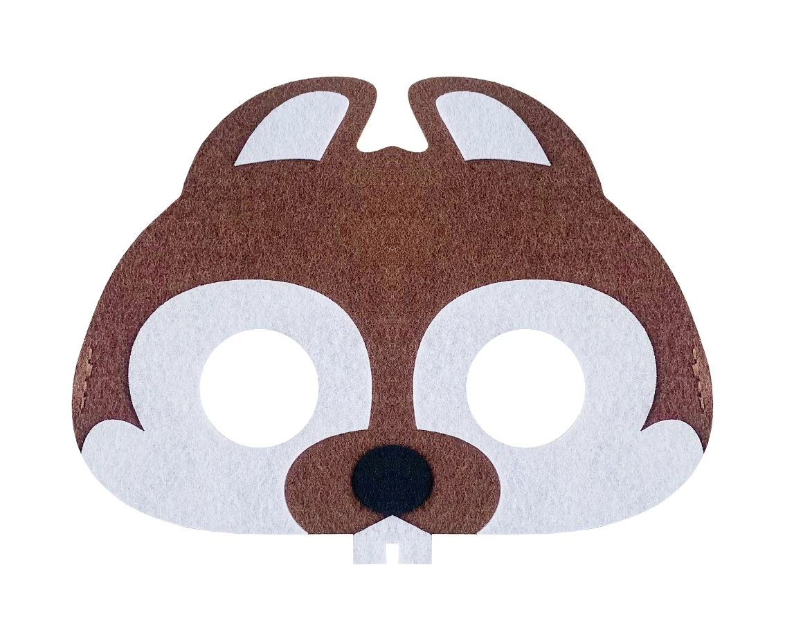 Felt mask - Beaver, size 17,5 x 13,5 cm