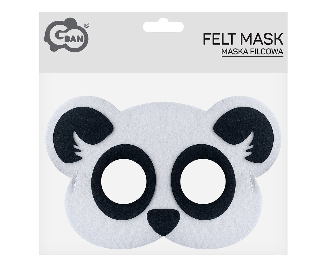 Felt mask - Panda, size 19 x 12 cm