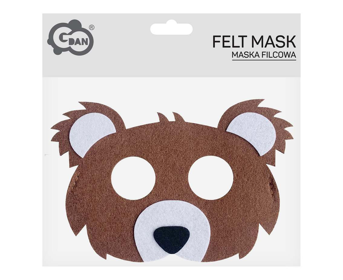 Felt mask - Bear, size 18 x 12 cm