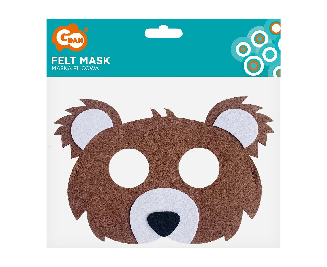 Felt mask - Bear, size 18 x 12 cm