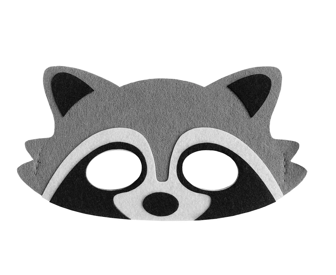 Felt mask - Raccoon, size 18 x 9,5 cm