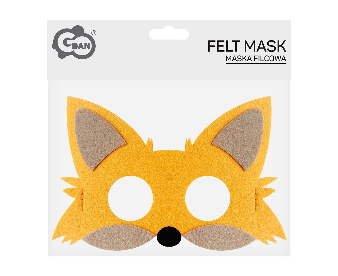 Felt mask - Fox, size 18,5 x 12 cm