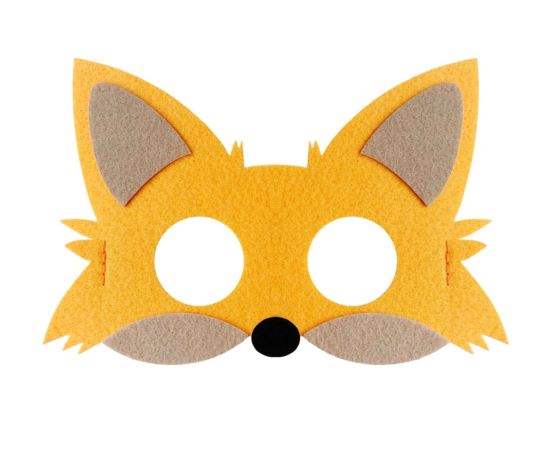 Felt mask - Fox, size 18,5 x 12 cm