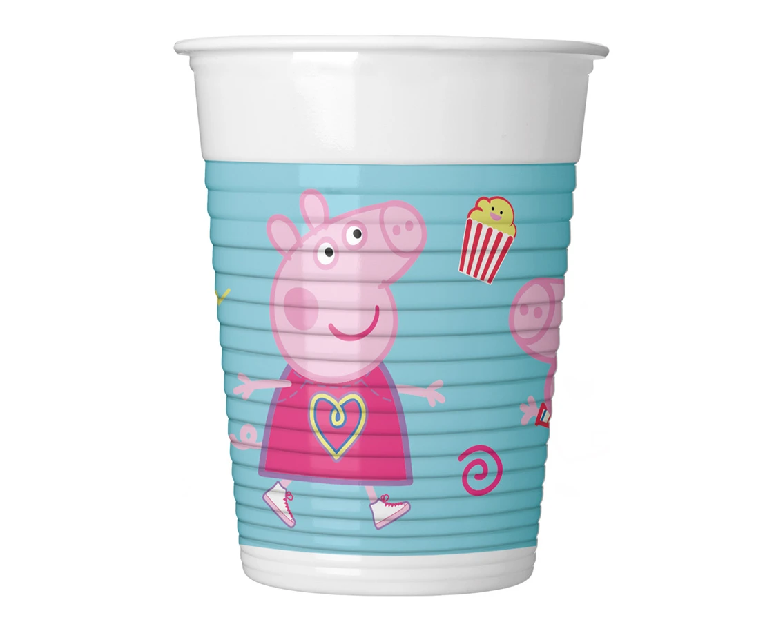 Plastic cups (WM) Peppa Pig Messy Play, 200 ml, 8 pcs (SUP label) EOL