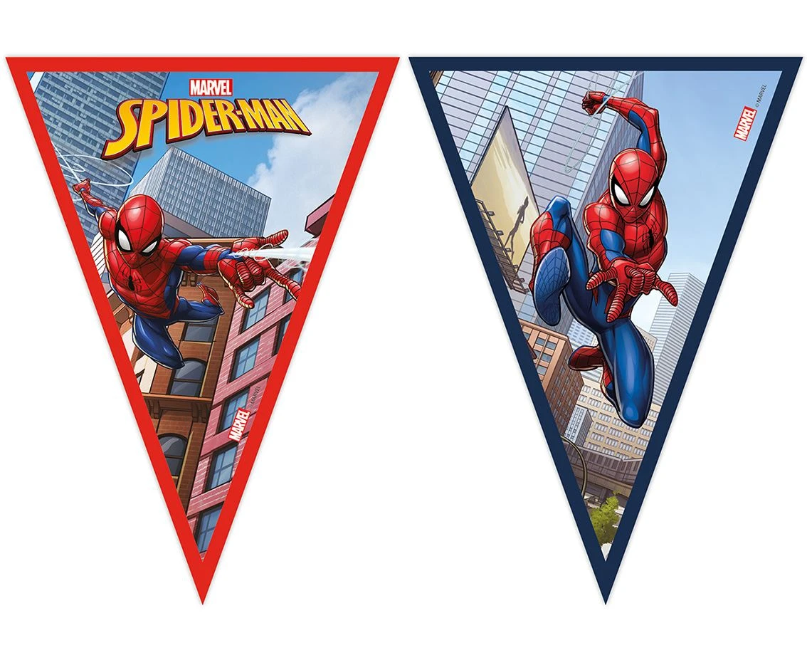 Banner Spiderman Crime Fighter, triangle flags
