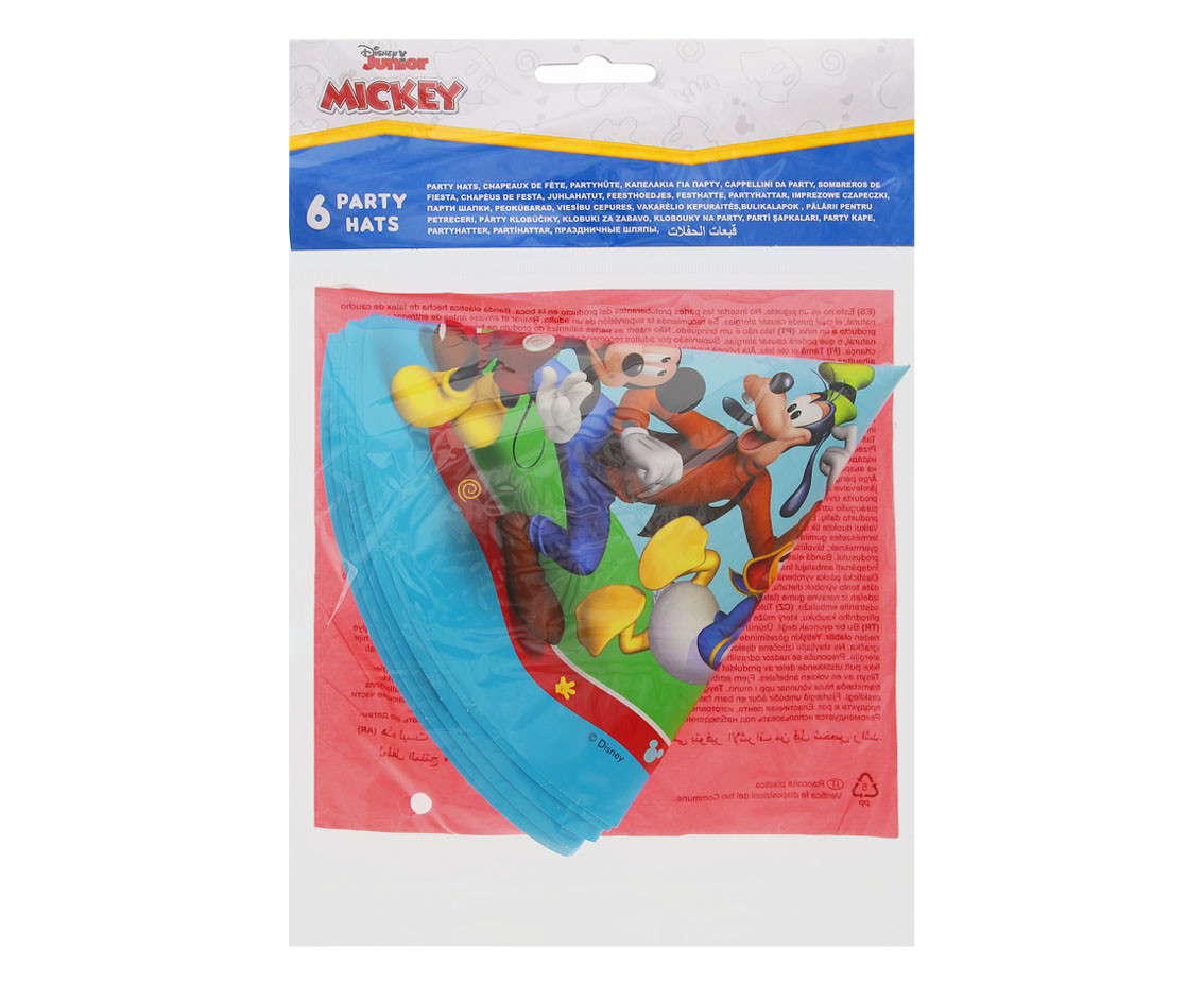 Paper hats "Mickey Rock The House", 6 pcs EOL