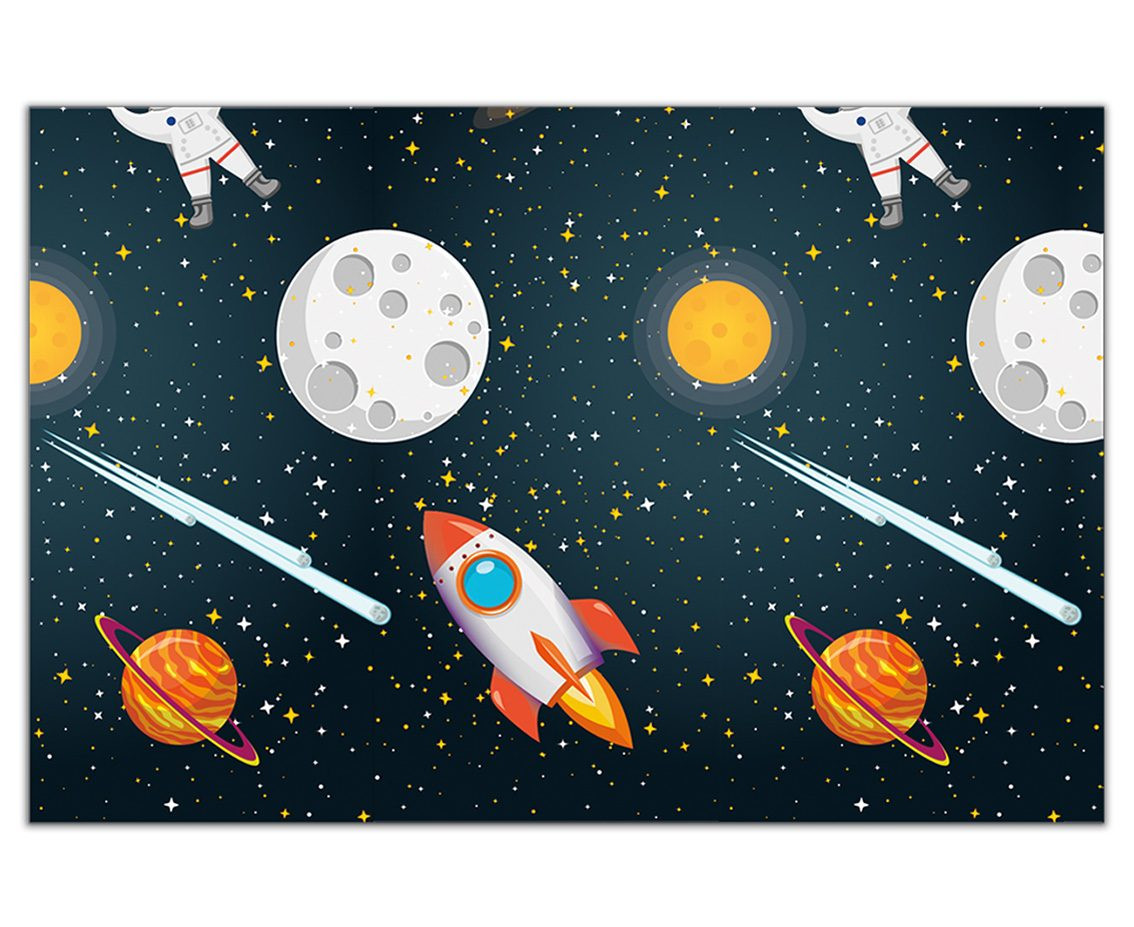 Plastic tablecloth "Rocket Space" 120x180 cm EOL