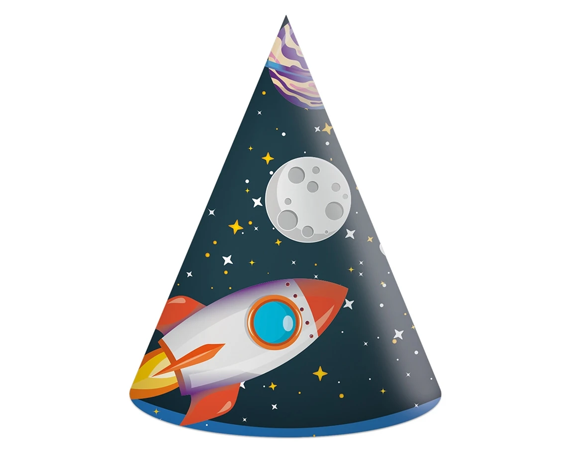 Paper hats "Rocket Space" 6 pcs EOL