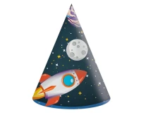 Paper hats "Rocket Space" 6 pcs EOL