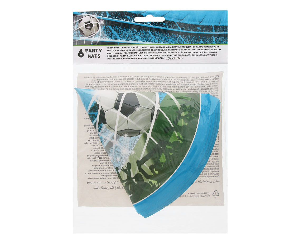 Paper hats "Soccer Fans" 6 pcs