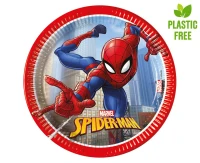 Paper plates Spiderman Crime Fighter (next generation) 20 cm, 8 pcs. (Plastic-free) EOL