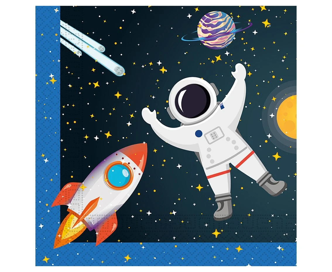 Paper napkins Rocket Space, size 33 x 33 cm, 20 pcs. EOL
