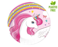 Paper plates Unicorn Rainbow Colors (next generation) 20 cm, 8 pcs. (Plastic-free)