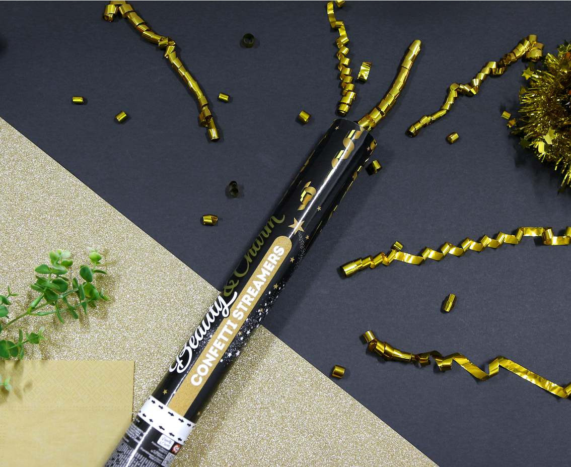 Confetti Cannon - Streamers Gold / 40 cm