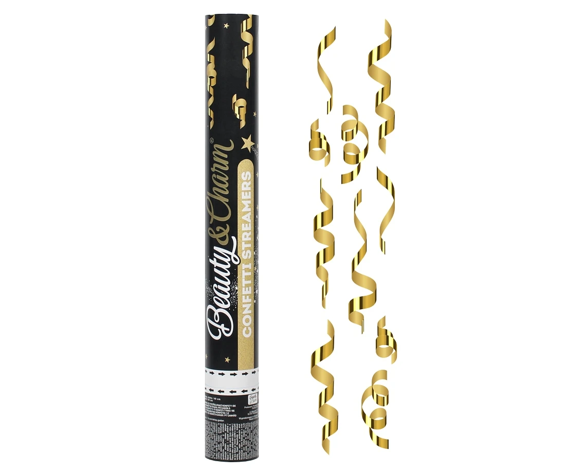 Confetti Cannon - Streamers Gold / 40 cm