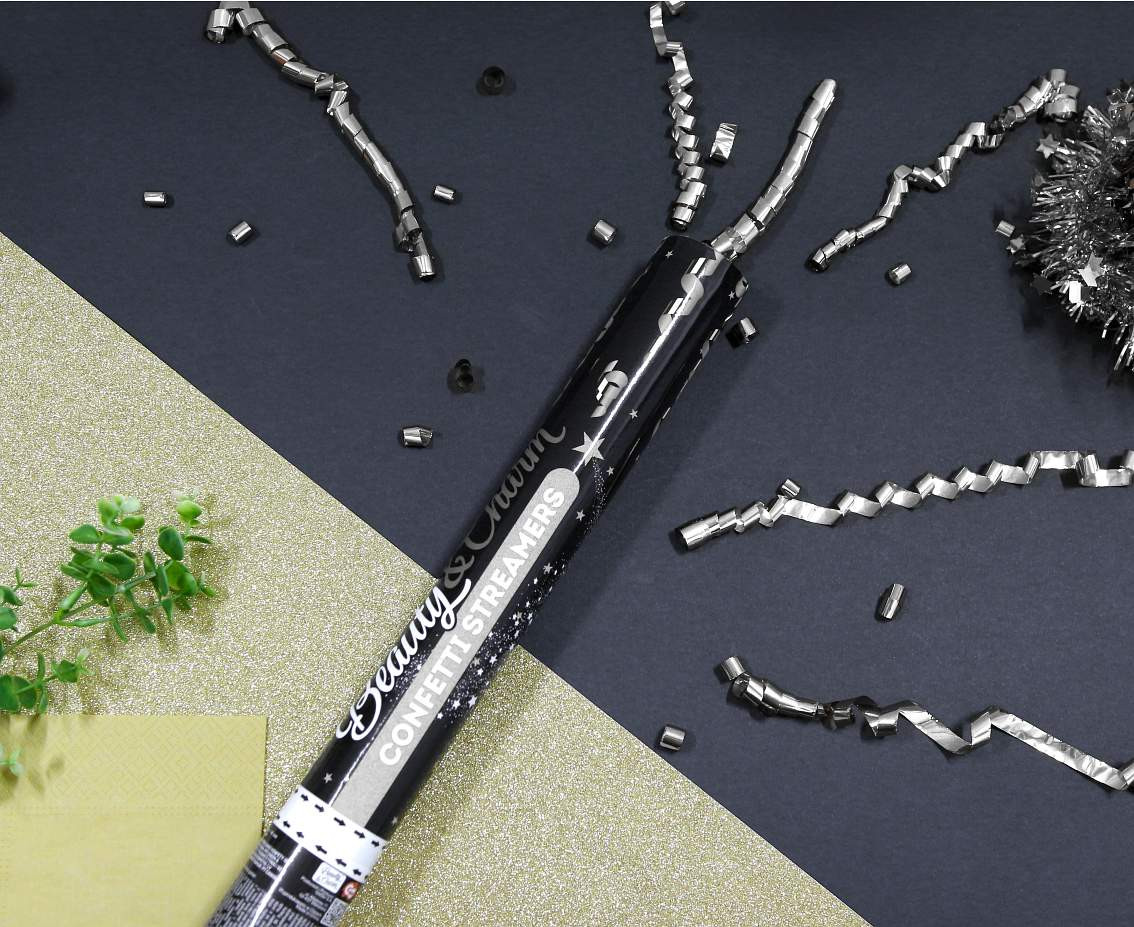Confetti Cannon - Streamers Silver / 40 cm