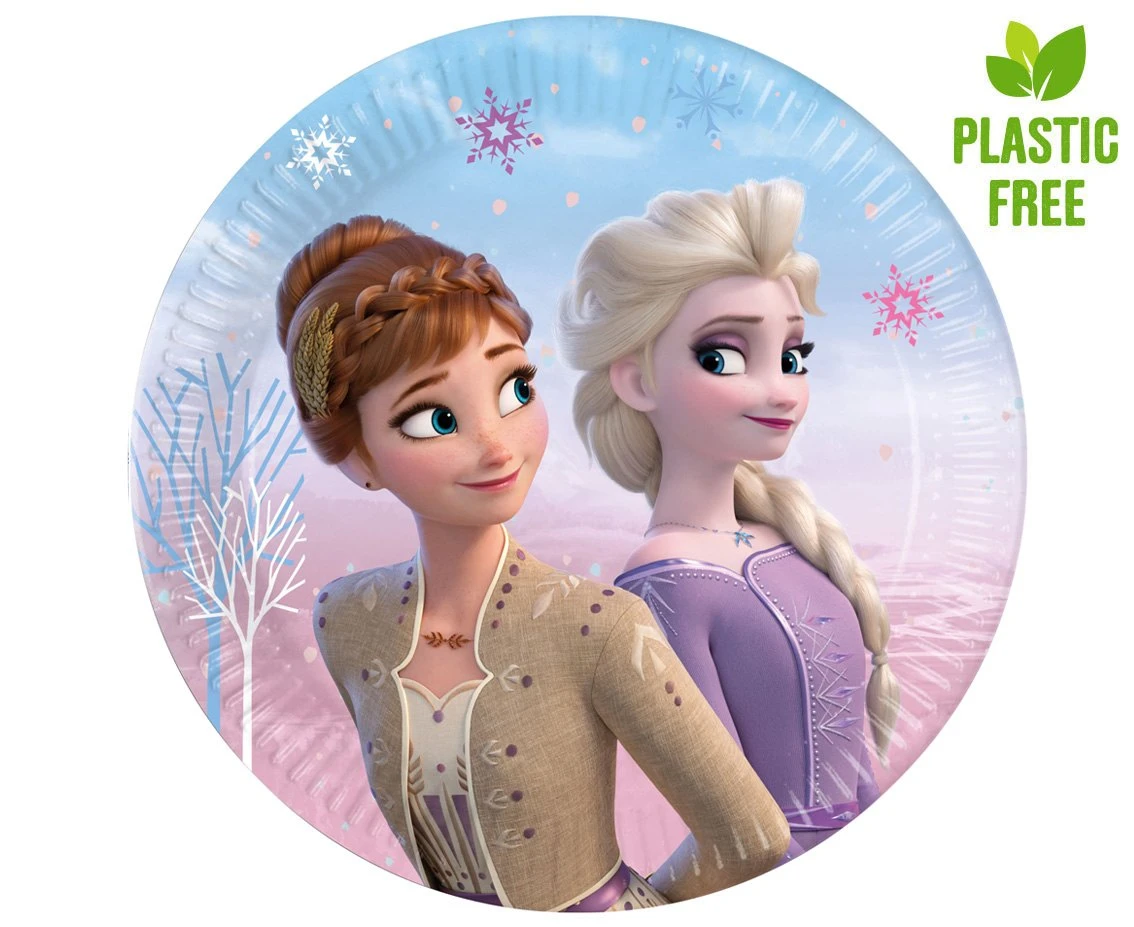 Paper plates Frozen 2: Wind Spirit (next generation) 20 cm, 8 pcs. (Plastic-free) EOL