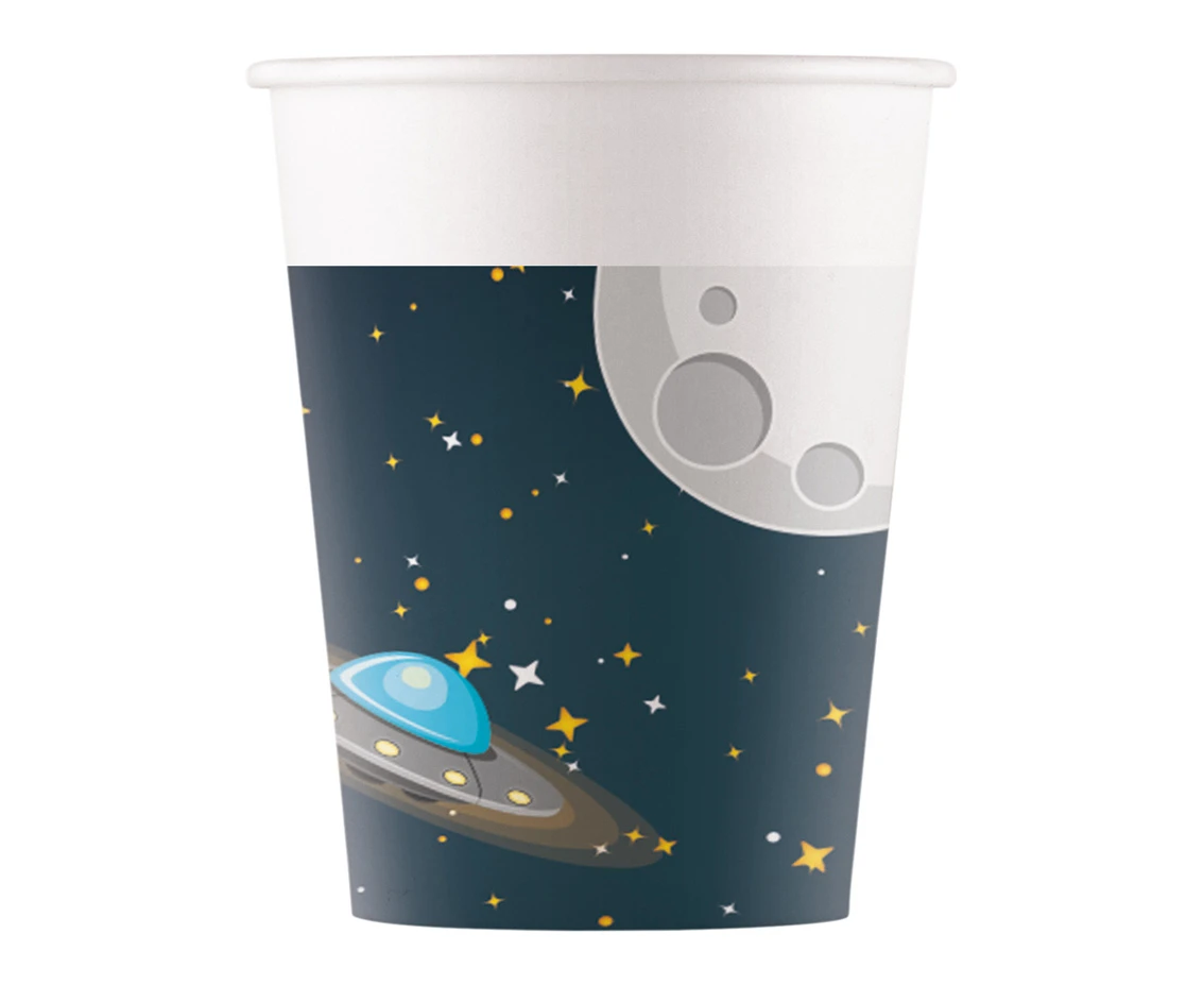 Paper cups (WM), Rocket Space, 200ml, 8 pcs. (SUP label)
