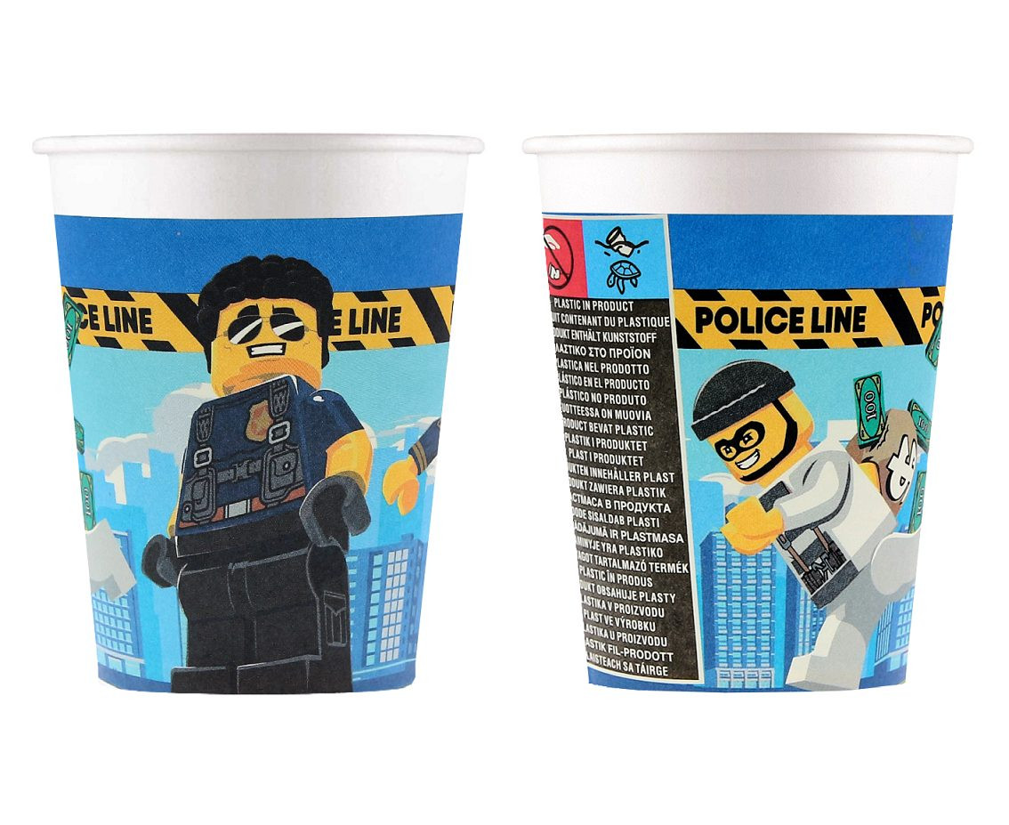 Paper cups (WM), Lego City, 200ml, 8 pcs. (SUP label) EC EOL