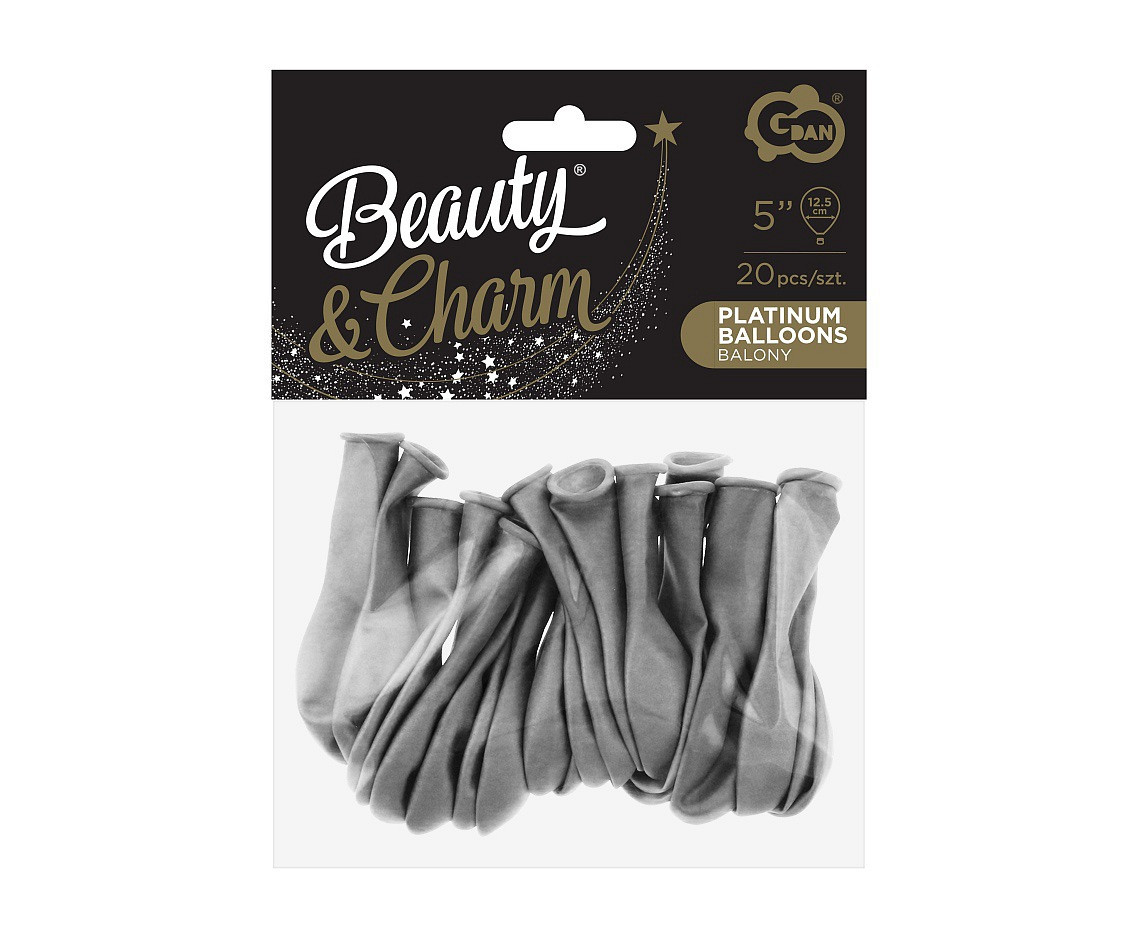 Balloons B&C 5", platinum charcoal grey, 20pcs