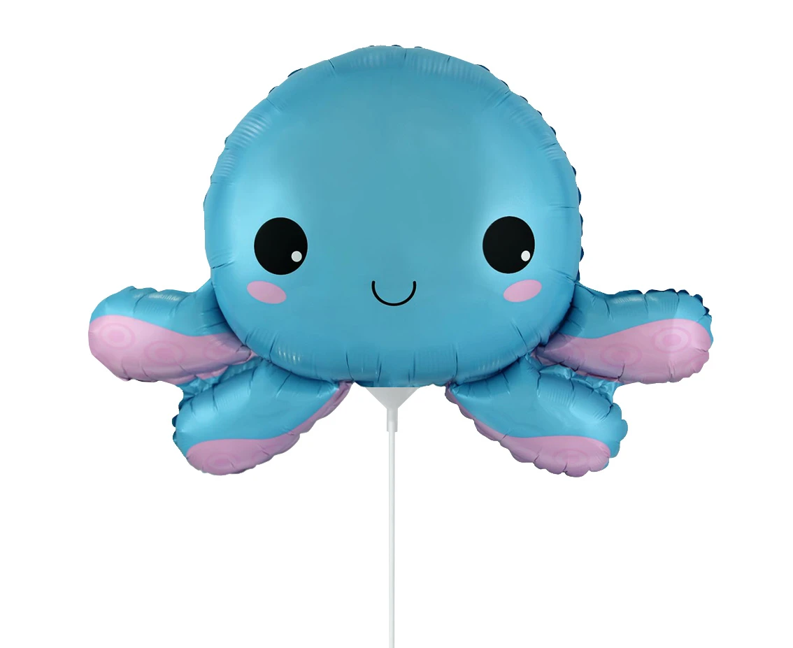 Foil balloon 14" FX - Happy octopus,  unpacked (flat)