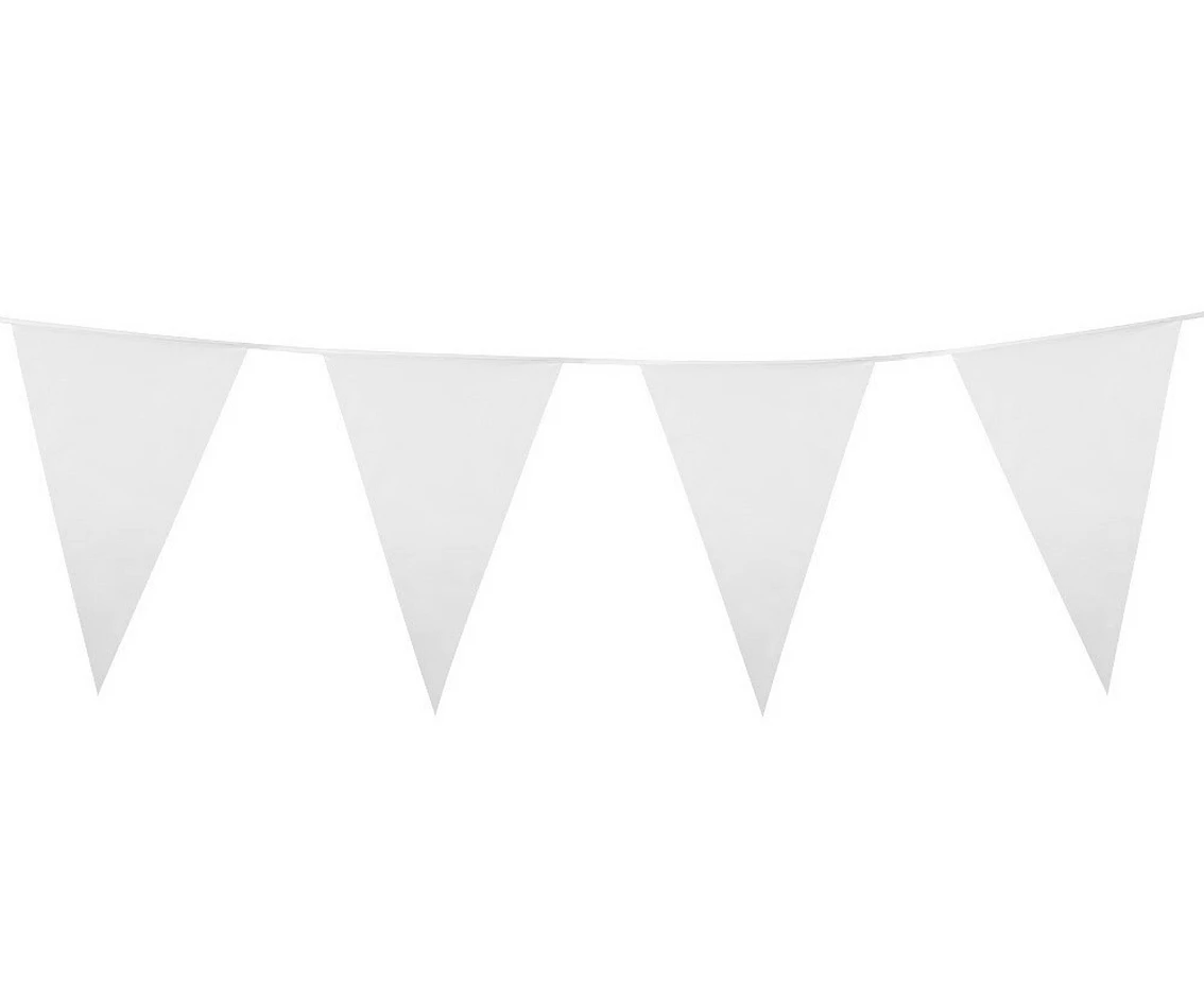 Flag garland, White (30x20 cm), 10 m