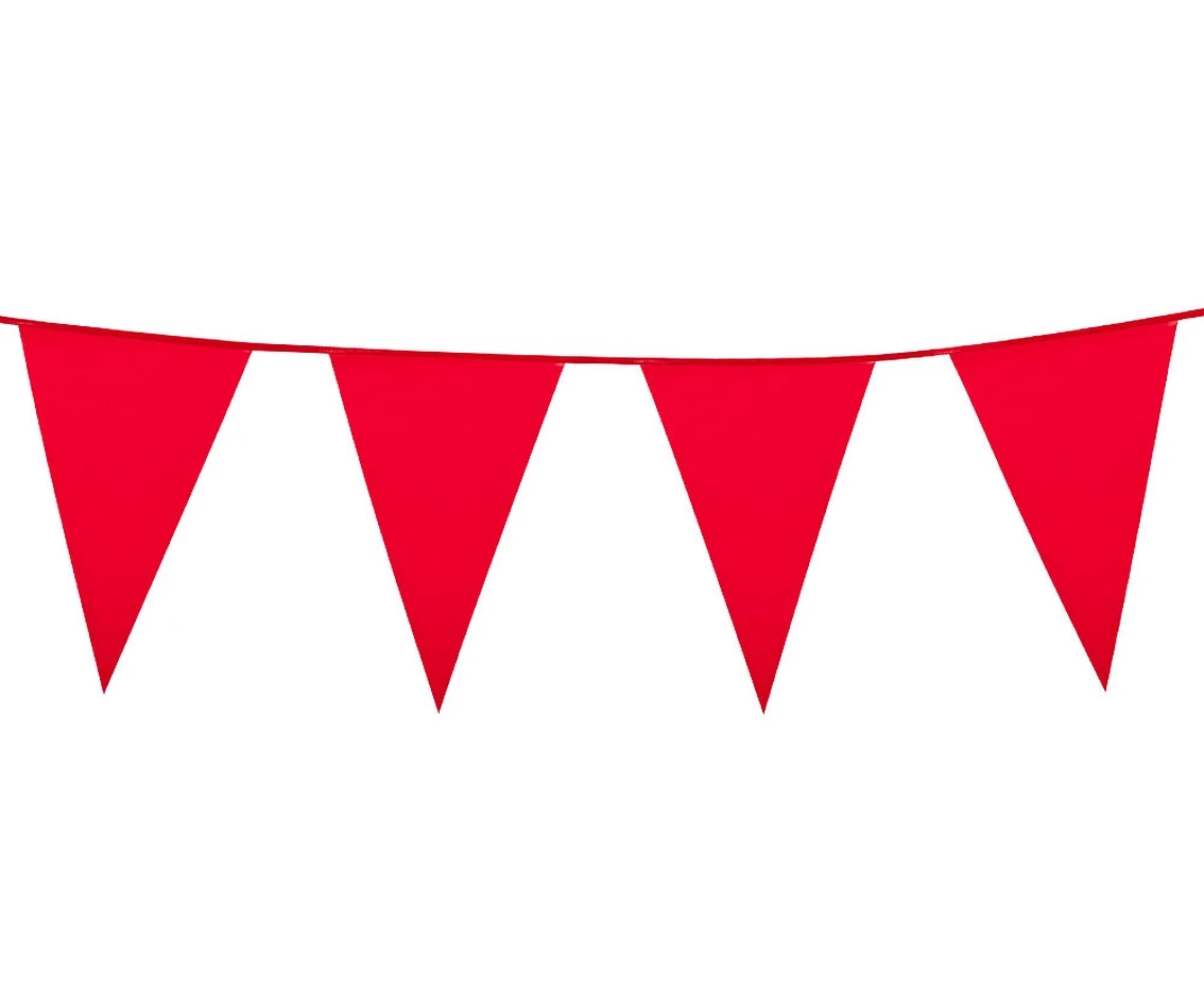 Flag garland, Red, (30x20 cm), 10 m