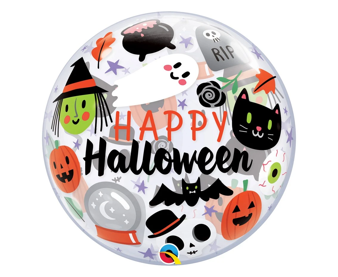 Foil balloon 22" QL Bubble single "Everything Halloween" EOL