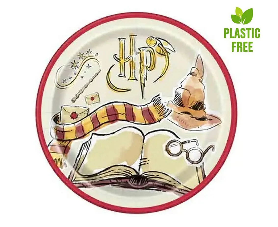 Paper plates HARRY POTTER 23 cm, 8 pcs. (plastic-free)