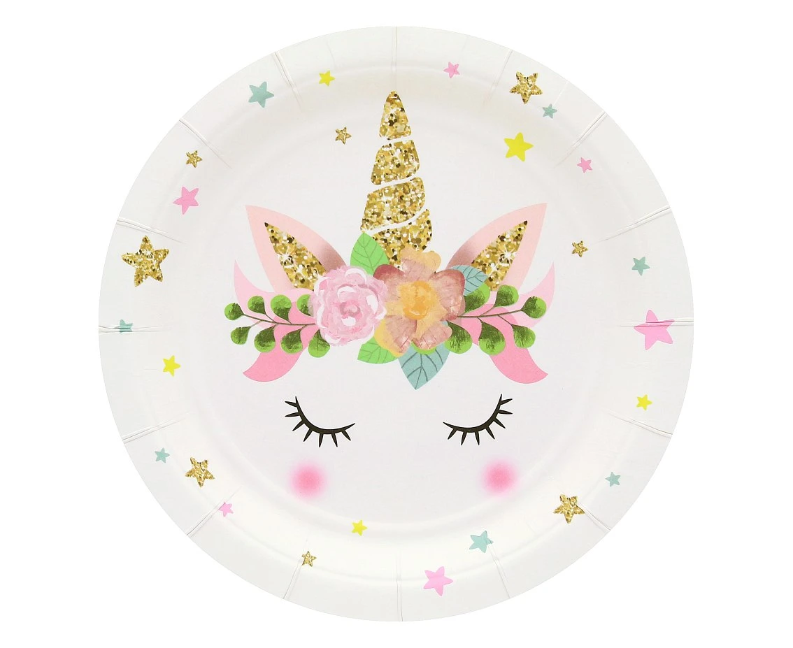 Paper plates Unicorn collection, 18 cm, 6 pcs