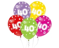 Balloon with digit 40, 12" / 5 pcs.