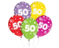 Balloon with digit 50, 12" / 5 pcs. EOL