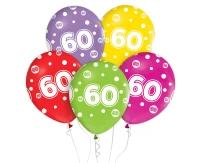 Balloon with digit 60, 12" / 5 pcs. EOL