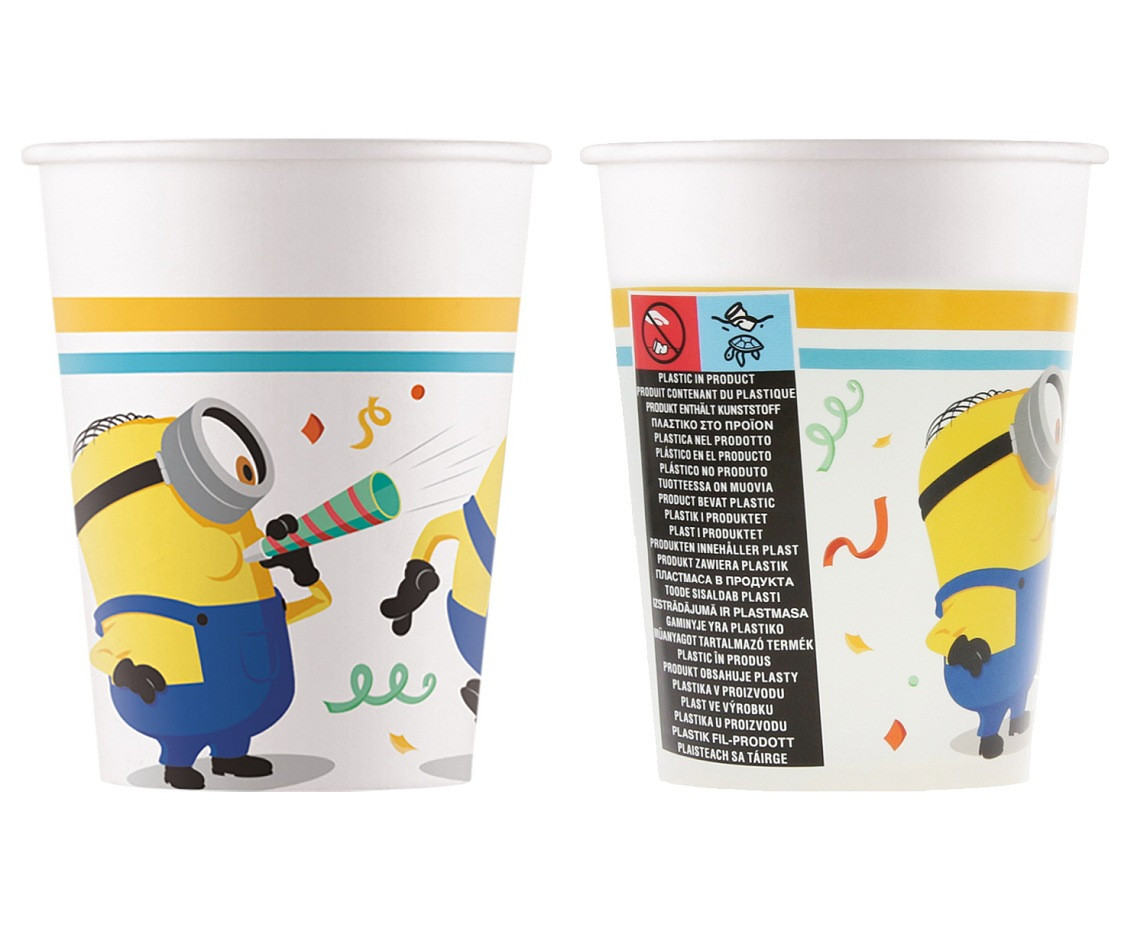 Paper cups (WM) Minions Rise of Gru, 200ml, 8 pcs (SUP label)