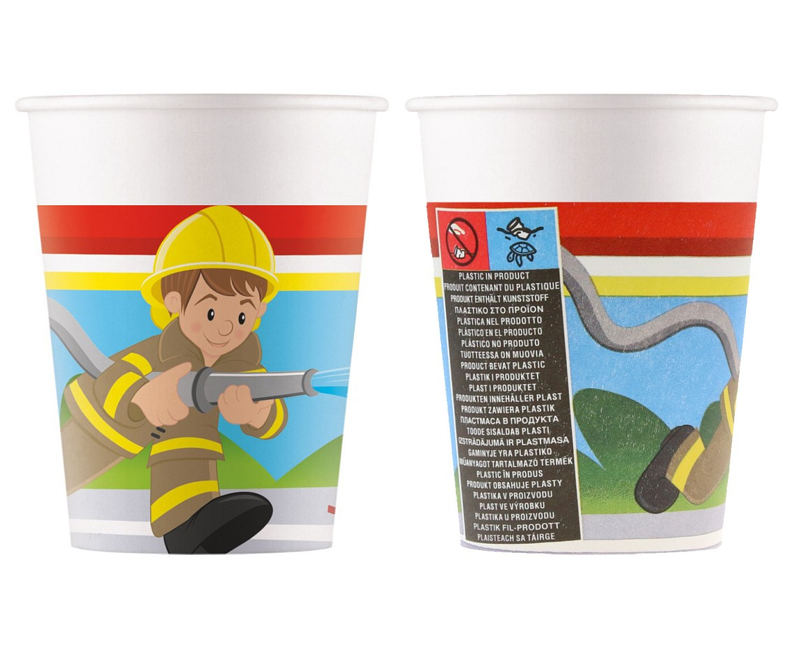 Paper cups (WM) Firefighters, 200ml, 8 pcs (SUP label) EOL