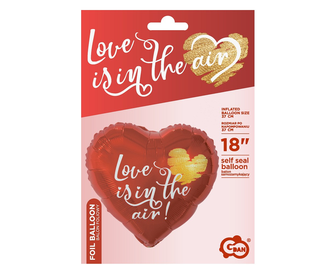Foil balloon Love Is In The Air, 18" EOL