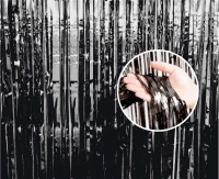 Fringe Door Curtain, black, 90x240 cm