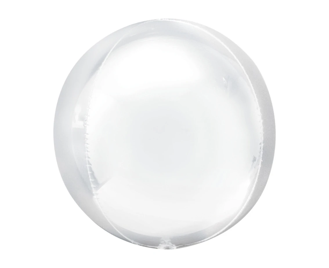 Foil balloon ORBZ - White ball, packaged EOL