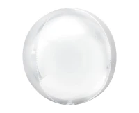 Foil balloon ORBZ - White ball, packaged EOL