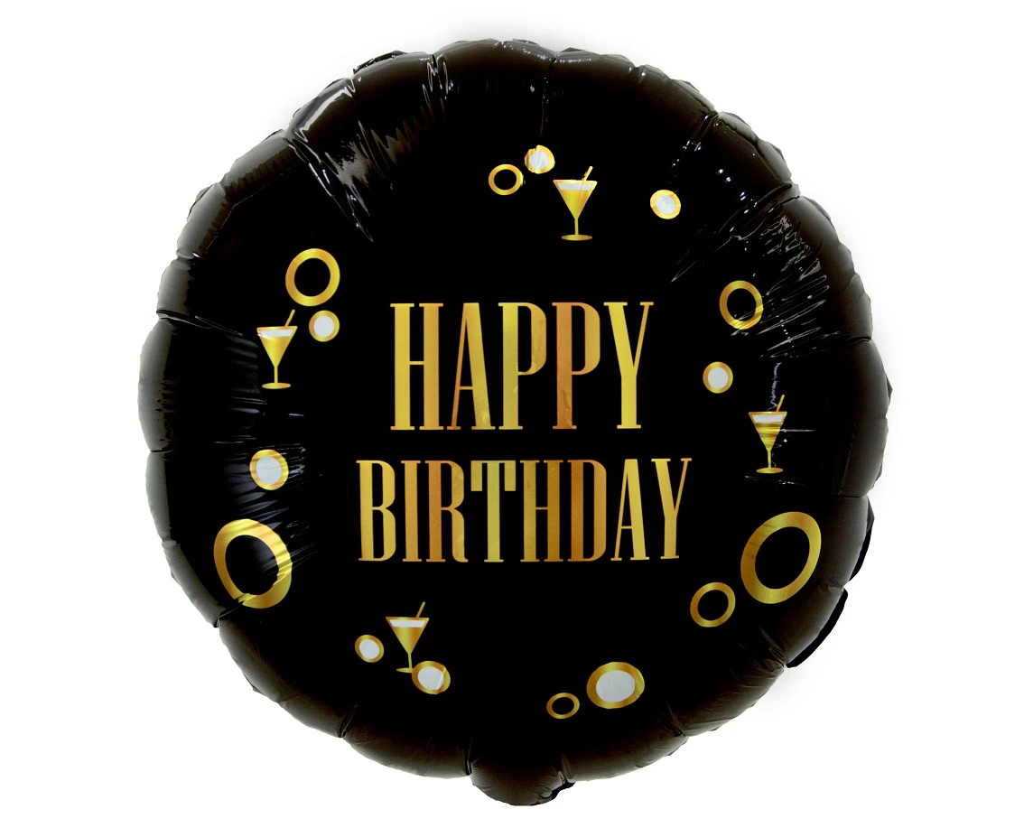 Foil balloon Happy Birthday (B&G Party), 18"