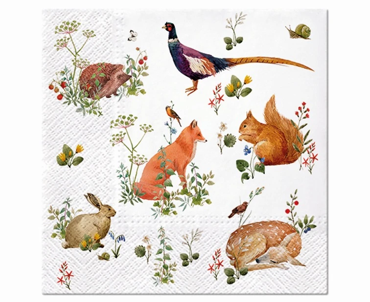 PAW Paper napkins Wild Forest Animals 33 x 33 cm, 20 pcs