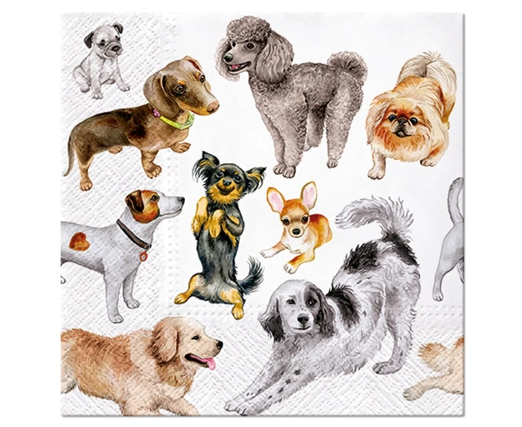PAW Paper napkins Dogs Happiness 33 x 33 cm, 20 pcs