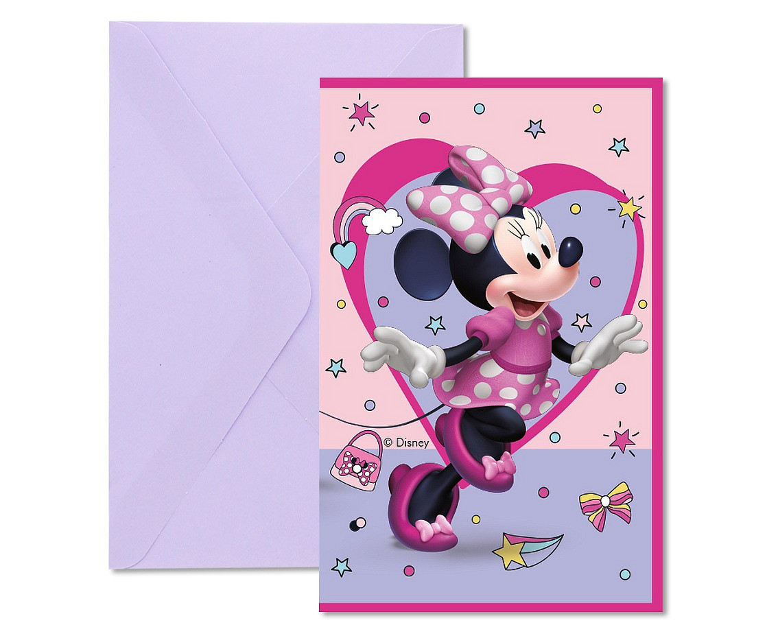 Invitations with envelopes "Minnie Junior", 6 pcs EOL