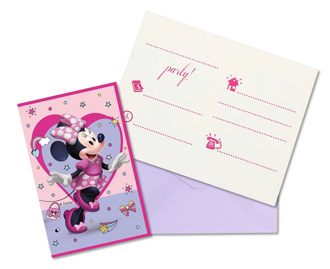 Invitations with envelopes "Minnie Junior", 6 pcs EOL