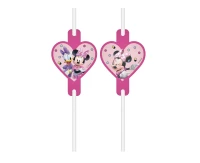 Medallion paper drinking straws Minnie Junior, 4 pcs EOL
