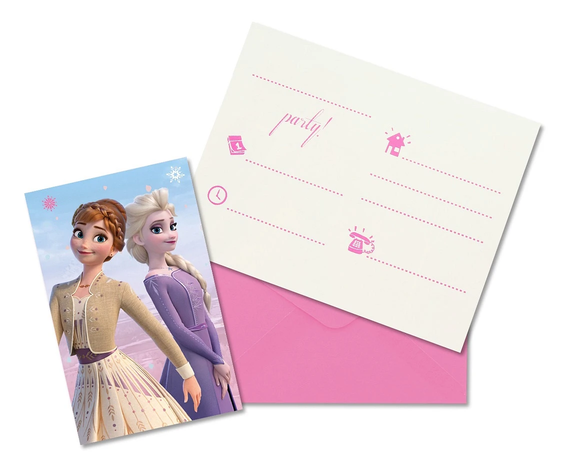 Invitations with envelopes "Frozen 2: Wind Spirit", 6 pcs EOL
