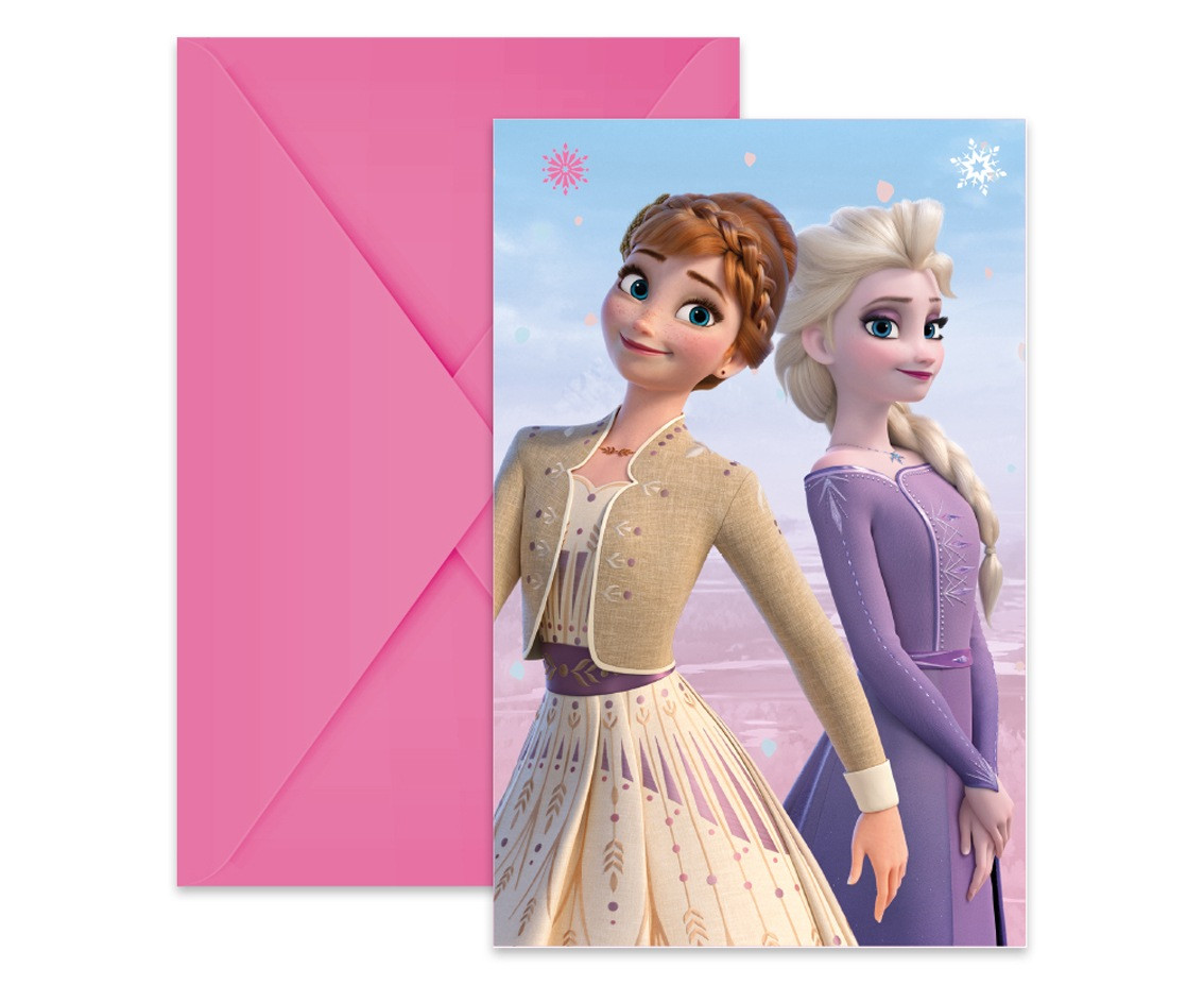 Invitations with envelopes "Frozen 2: Wind Spirit", 6 pcs EOL