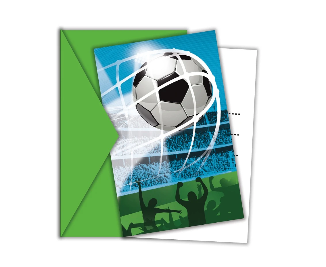 Invitations with envelopes "Soccer Fans", 6 pcs