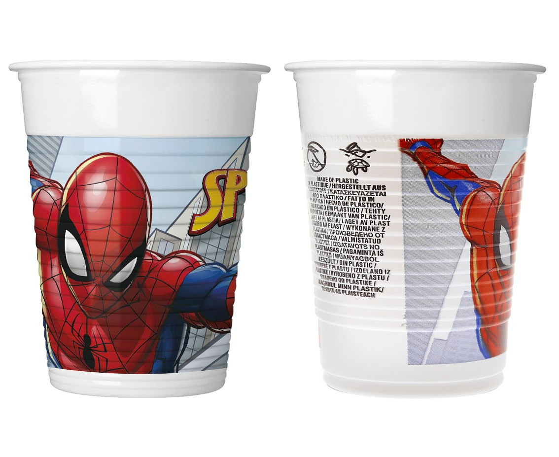Plastic cups (WM) Spiderman Crime Fighter 200ml, 8 pcs (SUP label) EOL