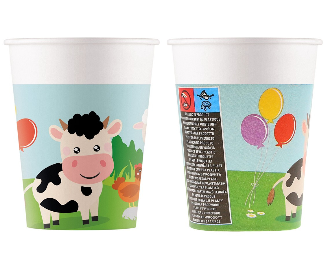 Paper cups (WM) Farm, 200ml, 8 pcs (SUP label) EOL